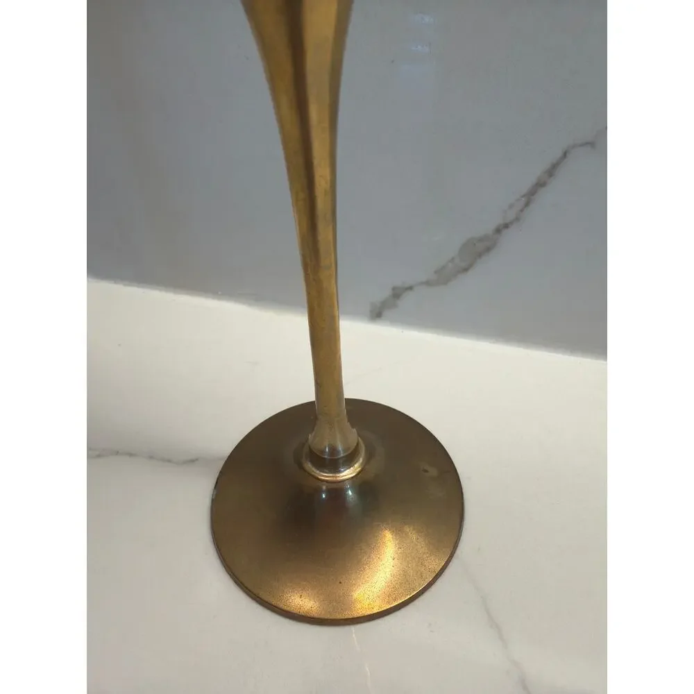 Vintage Champagne Brass Flute Brass stem and a Silver-Plated Bowl Replacement